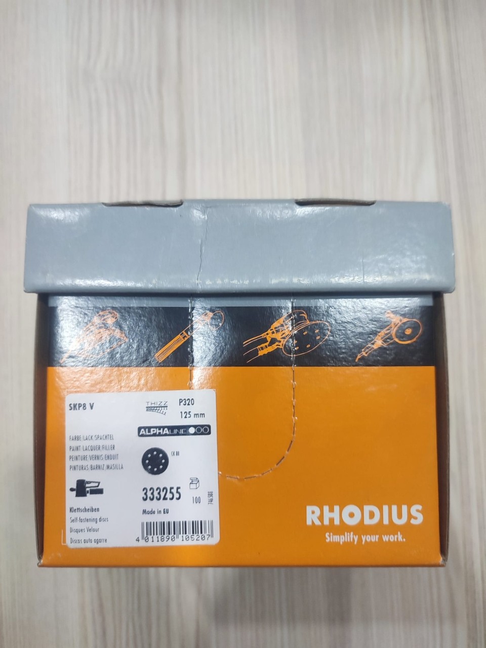 Rhodıus Zımpara 125LİK 8 Delik Cırt Zımpara 120 Kum görsel 2