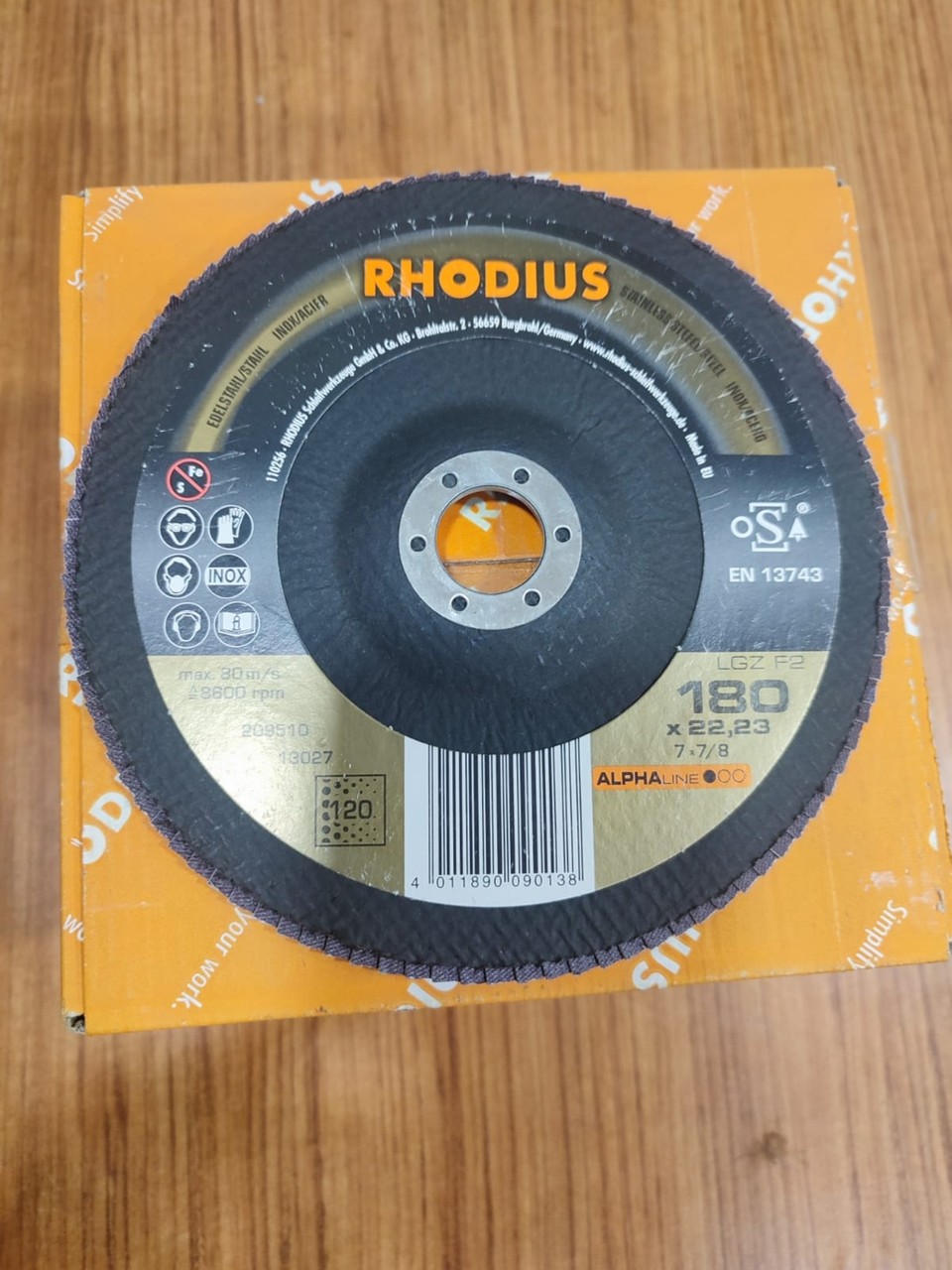 Rhodıus Zımpara 180 Lik 120 Kum Zirkonyum Inox görsel 1